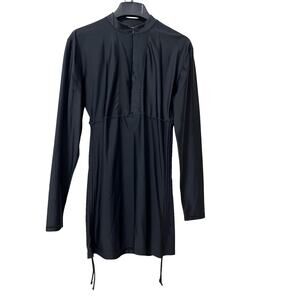 SAILBEE Womens Swim Coverup Long‎ Sleeve Dress Size XL Black UV Protection NWT